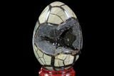 Septarian Dragon Egg Geode - Black Crystals #88306-1